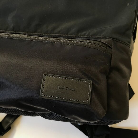 NEW Paul Smith Nylon Backpack Rucksack Mens Black Zip Around Travel Computer Bag - Picture 4 of 13
